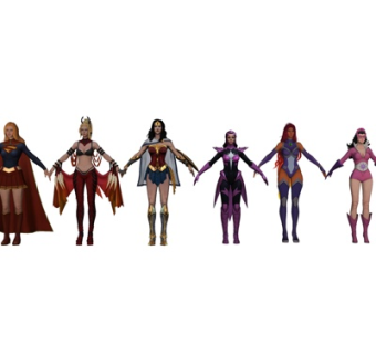 现代游戏角色组合su模型