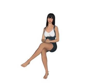 现代坐姿女人su模型