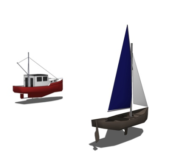 现代海船su模型