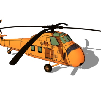 现代直升机su模型