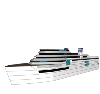 现代海船su模型