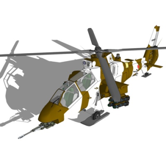 现代直升机su模型