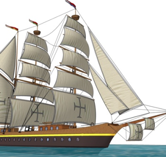 现代海船su模型