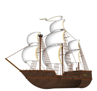 现代海船su模型