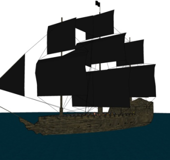 现代海船su模型