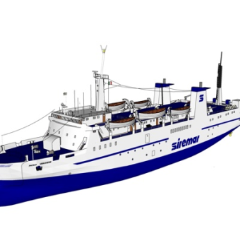 现代海船su模型