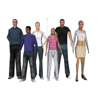 现代站姿人物su模型