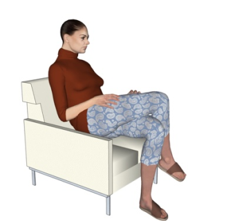 现代坐姿女人su模型