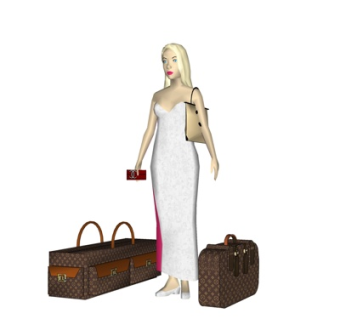 现代站姿女人su模型