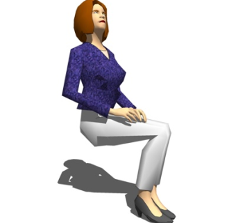 现代坐姿女人su模型