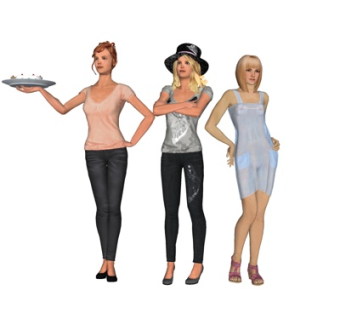 现代站姿女人su模型