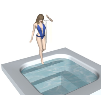 现代下水女人su模型