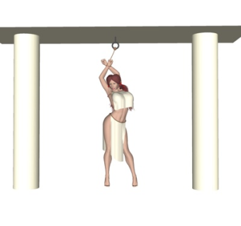 现代站姿女人su模型