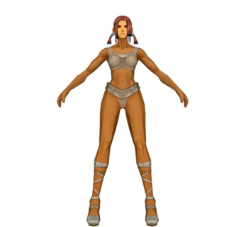 现代站姿女人su模型