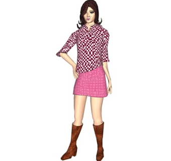 现代站姿女人su模型