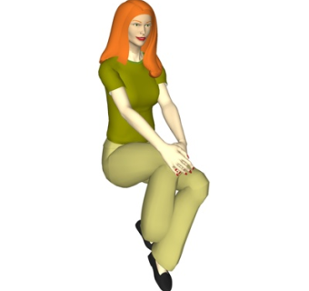 现代坐姿女人su模型