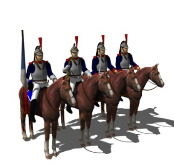 现代骑兵组合su模型