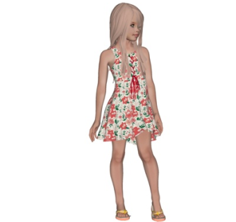 现代少女动漫角色su模型