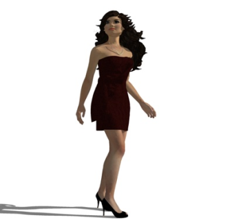 现代站姿女人su模型