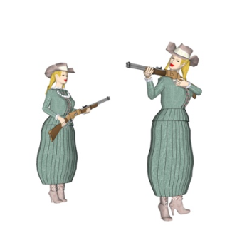 现代女抢手角色su模型