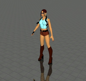 现代射抢角色su模型