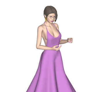 现代连衣裙女人su模型