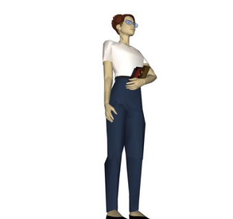 现代办公女士su模型