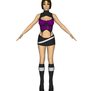 现代站姿女人su模型