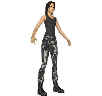 现代站姿女人su模型