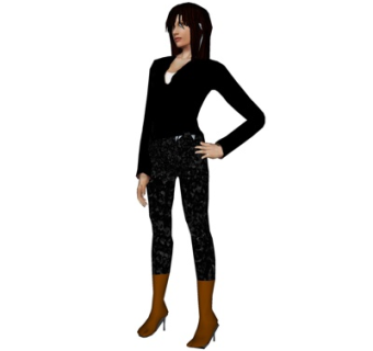 现代站姿女人su模型