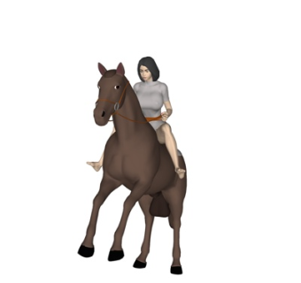 现代骑兵女角色su模型