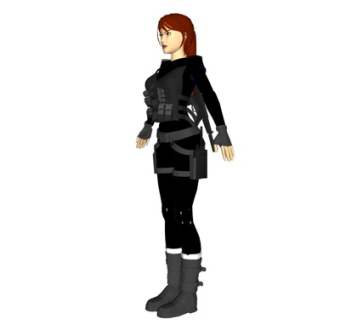 现代站姿女人su模型