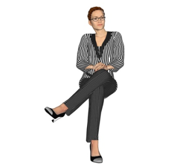 现代坐姿女人su模型