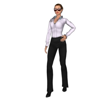 现代站姿女人su模型