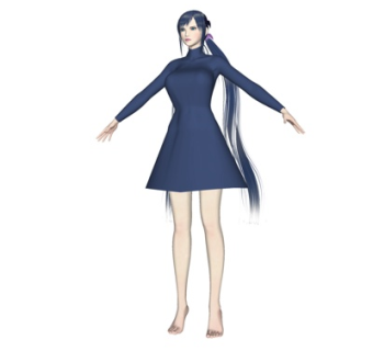 现代站姿女人su模型