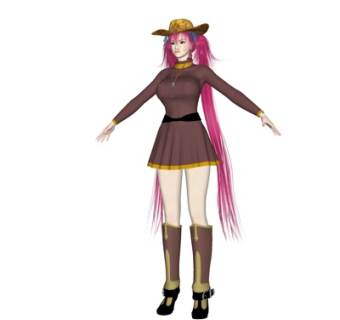 现代站姿女人su模型