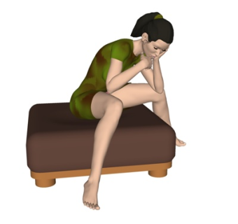 现代坐姿女人su模型