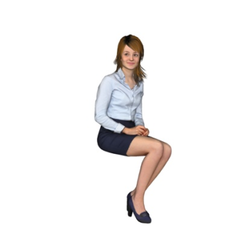 现代坐姿女人su模型