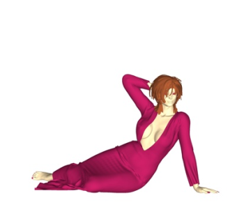 现代坐姿女人su模型