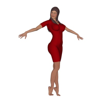 现代站姿女人su模型