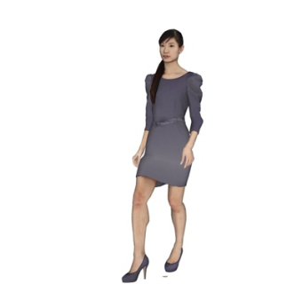 现代站姿女人su模型