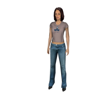 现代站姿女人su模型