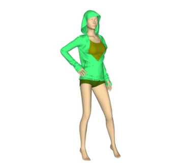 现代站姿女人su模型