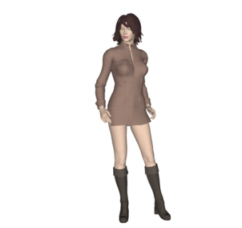 现代站姿女人su模型