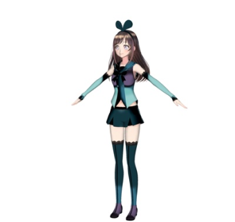 现代少女动漫角色su模型