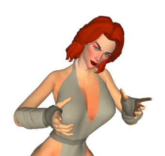 现代蹲姿女人su模型