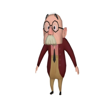 现代老头动漫角色su模型