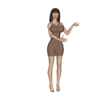 现代站姿女人su模型