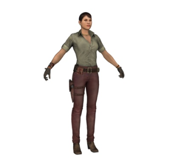 现代女枪手角色su模型