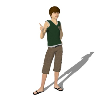 现代站姿男人su模型